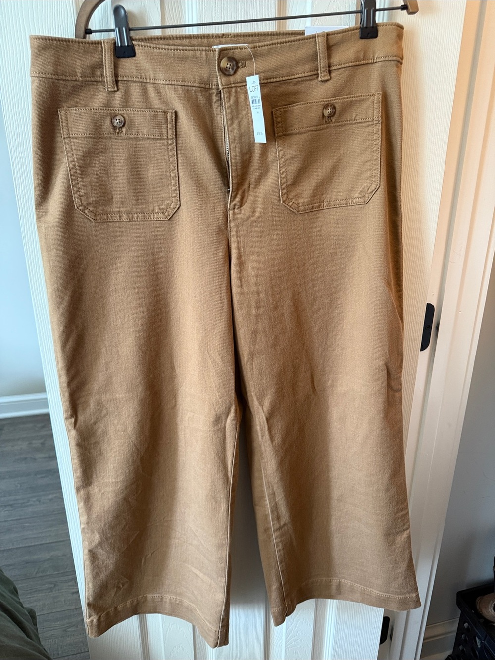 LOFT Wide-Leg Crop Pants in Camel
